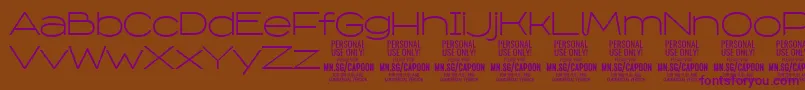 フォントCapoonLigh PERSONAL – 紫色のフォント、茶色の背景