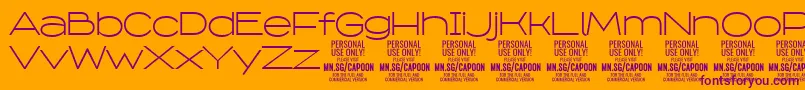 Шрифт CapoonLigh PERSONAL – фиолетовые шрифты на оранжевом фоне