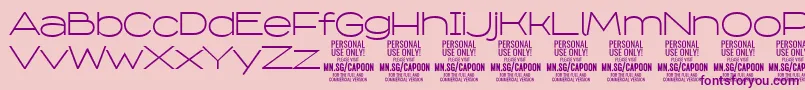 フォントCapoonLigh PERSONAL – ピンクの背景に紫のフォント