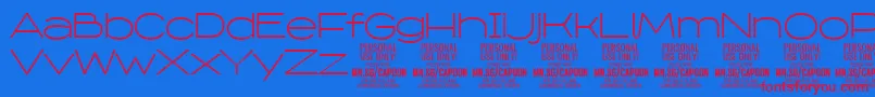 CapoonLigh PERSONAL Font – Red Fonts on Blue Background