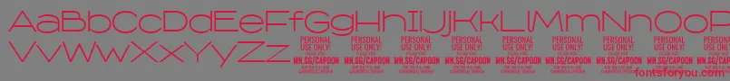 CapoonLigh PERSONAL Font – Red Fonts on Gray Background