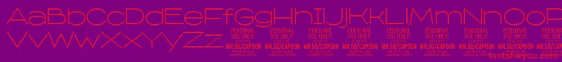 フォントCapoonLigh PERSONAL – 紫の背景に赤い文字