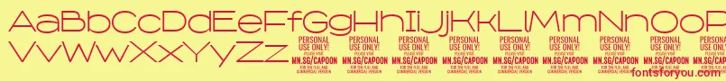 CapoonLigh PERSONAL Font – Red Fonts on Yellow Background