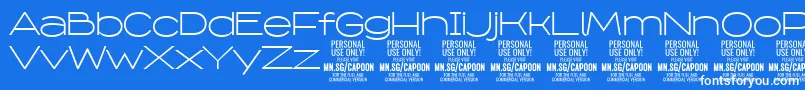 CapoonLigh PERSONAL Font – White Fonts on Blue Background