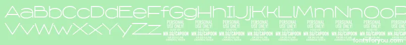 Шрифт CapoonLigh PERSONAL – белые шрифты на зелёном фоне