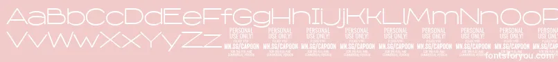 CapoonLigh PERSONAL-fontti – valkoiset fontit vaaleanpunaisella taustalla