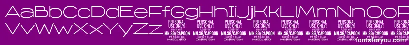 Шрифт CapoonLigh PERSONAL – белые шрифты на фиолетовом фоне