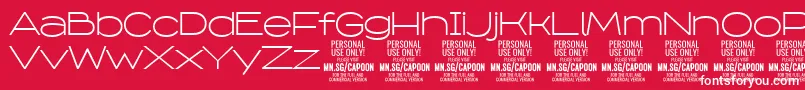 CapoonLigh PERSONAL Font – White Fonts on Red Background