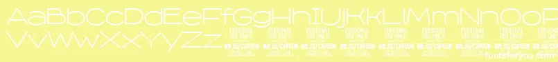 CapoonLigh PERSONAL Font – White Fonts on Yellow Background