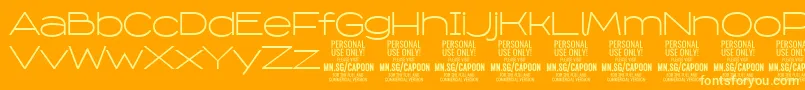 CapoonLigh PERSONAL Font – Yellow Fonts on Orange Background