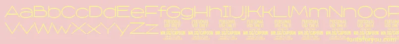 CapoonLigh PERSONAL-fontti – keltaiset fontit vaaleanpunaisella taustalla