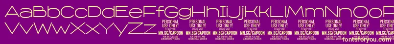 CapoonLigh PERSONAL Font – Yellow Fonts on Purple Background