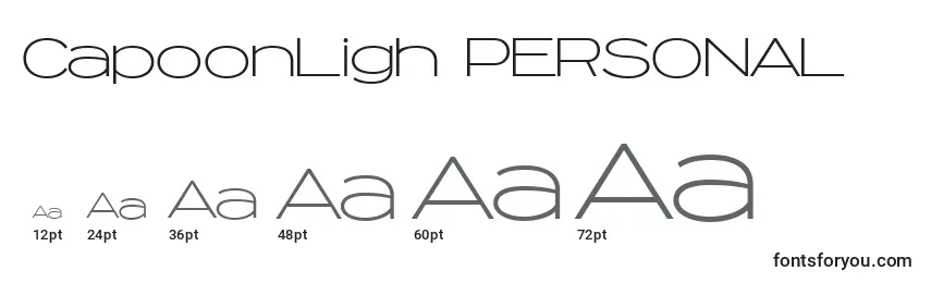 CapoonLigh PERSONAL Font Sizes
