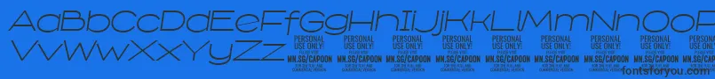 Шрифт CapoonLighIt PERSONAL – чёрные шрифты на синем фоне