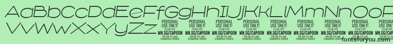 Шрифт CapoonLighIt PERSONAL – чёрные шрифты на зелёном фоне