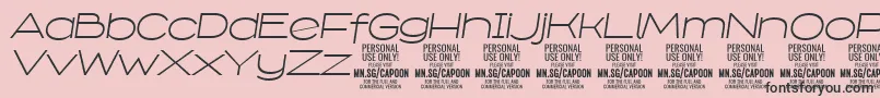 フォントCapoonLighIt PERSONAL – ピンクの背景に黒い文字