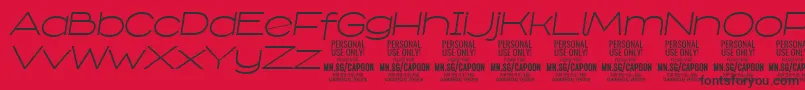 CapoonLighIt PERSONAL Font – Black Fonts on Red Background