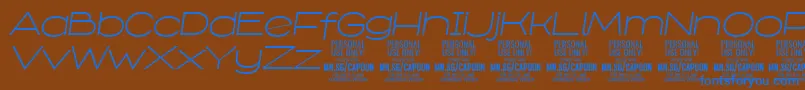 CapoonLighIt PERSONAL Font – Blue Fonts on Brown Background