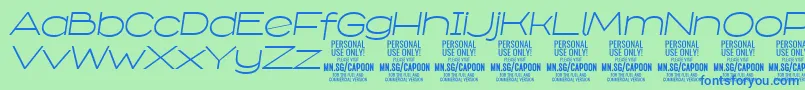 CapoonLighIt PERSONAL Font – Blue Fonts on Green Background
