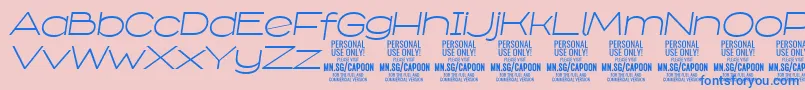 CapoonLighIt PERSONAL Font – Blue Fonts on Pink Background