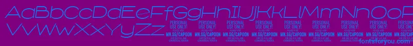 フォントCapoonLighIt PERSONAL – 紫色の背景に青い文字