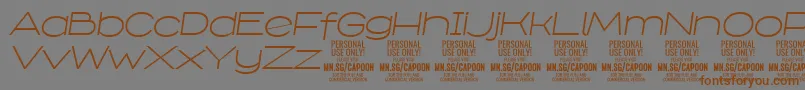 CapoonLighIt PERSONAL Font – Brown Fonts on Gray Background