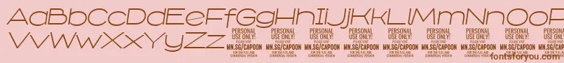フォントCapoonLighIt PERSONAL – ピンクの背景に茶色のフォント