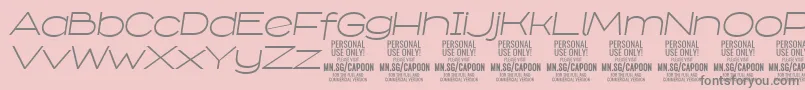 フォントCapoonLighIt PERSONAL – ピンクの背景に灰色の文字