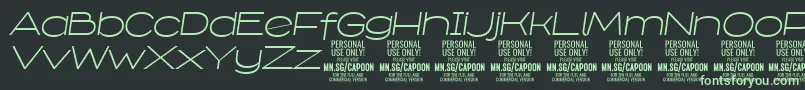 フォントCapoonLighIt PERSONAL – 黒い背景に緑の文字