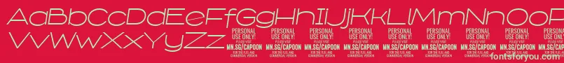 CapoonLighIt PERSONAL Font – Green Fonts on Red Background