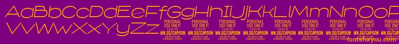CapoonLighIt PERSONAL Font – Orange Fonts on Purple Background