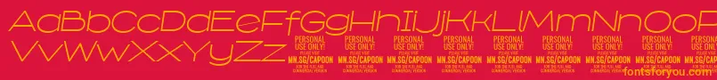 CapoonLighIt PERSONAL Font – Orange Fonts on Red Background