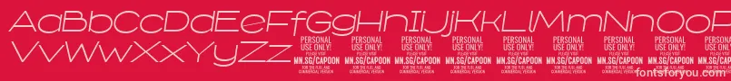 CapoonLighIt PERSONAL Font – Pink Fonts on Red Background