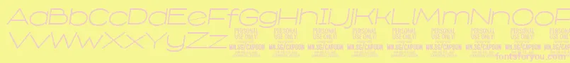 フォントCapoonLighIt PERSONAL – ピンクのフォント、黄色の背景
