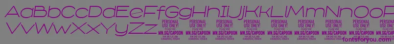 フォントCapoonLighIt PERSONAL – 紫色のフォント、灰色の背景
