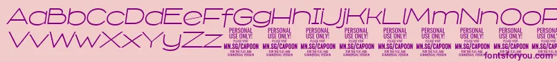フォントCapoonLighIt PERSONAL – ピンクの背景に紫のフォント