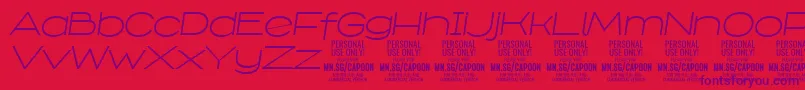 Шрифт CapoonLighIt PERSONAL – фиолетовые шрифты на красном фоне