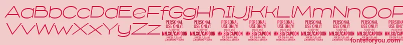 フォントCapoonLighIt PERSONAL – ピンクの背景に赤い文字