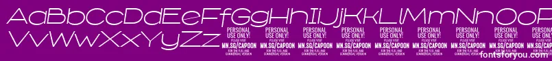 フォントCapoonLighIt PERSONAL – 紫の背景に白い文字