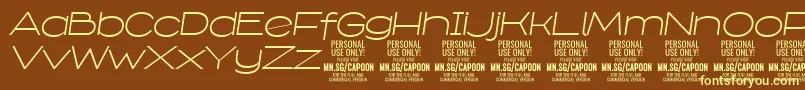 CapoonLighIt PERSONAL Font – Yellow Fonts on Brown Background