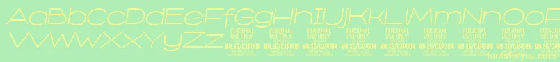 CapoonLighIt PERSONAL Font – Yellow Fonts on Green Background