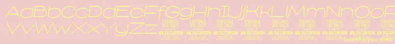 CapoonLighIt PERSONAL Font – Yellow Fonts on Pink Background