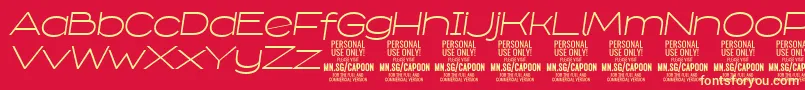 CapoonLighIt PERSONAL Font – Yellow Fonts on Red Background