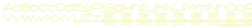 CapoonLighIt PERSONAL-fontti – keltaiset fontit valkoisella taustalla