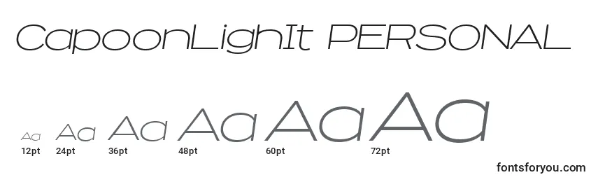 CapoonLighIt PERSONAL Font Sizes