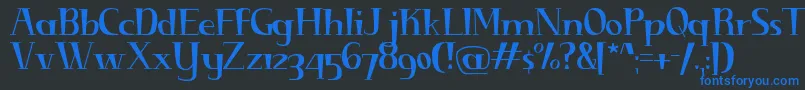DiminuendoRegular Font – Blue Fonts on Black Background