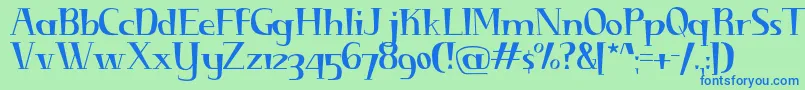 DiminuendoRegular Font – Blue Fonts on Green Background