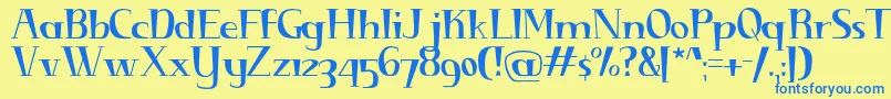 DiminuendoRegular Font – Blue Fonts on Yellow Background