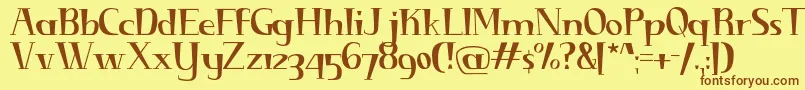 DiminuendoRegular Font – Brown Fonts on Yellow Background