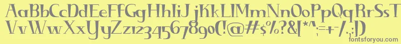 フォントDiminuendoRegular – 黄色の背景に灰色の文字